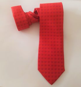 cravatta rossa stampata personalizzata